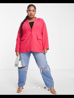 Vero Moda Bright Pink Single-Button Blazer